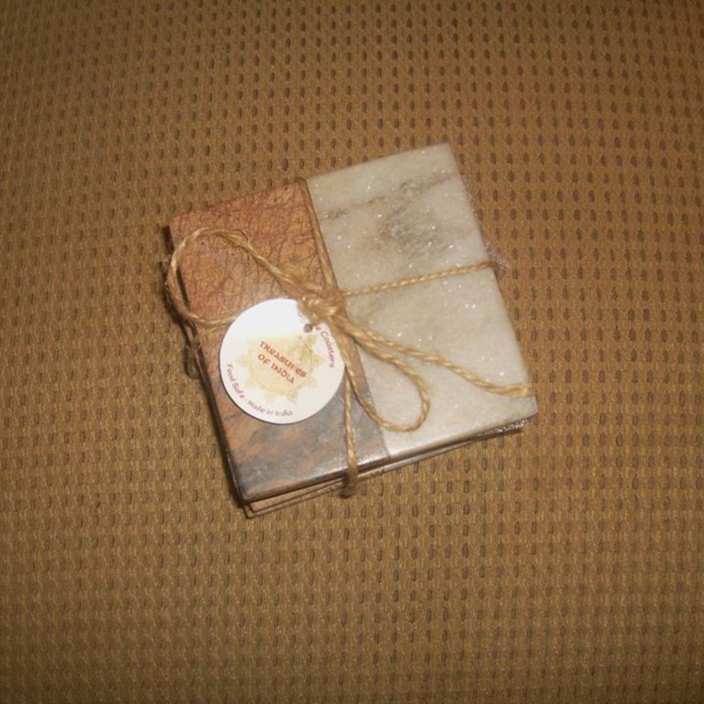 NWT Set of 4 Marble Treasures of India Coasters